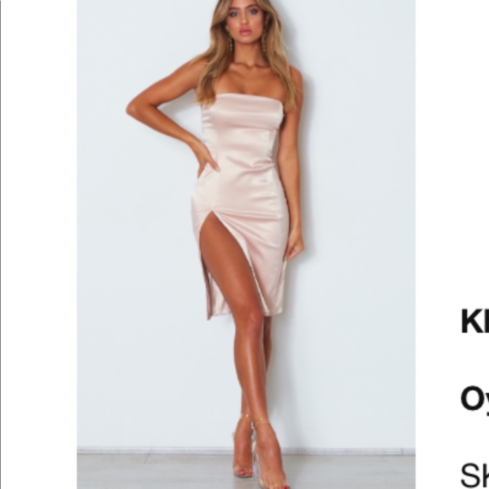 White Fox Boutique Satin Strapless Dress